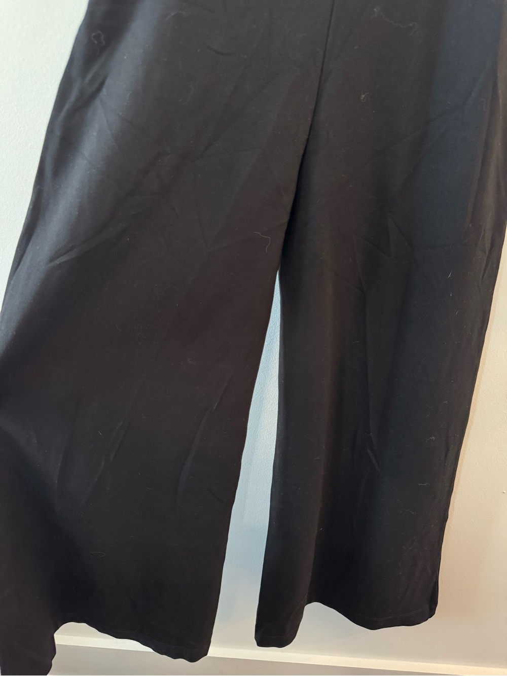 NWT Quince Ultra-Stretch Ponte Super Wide Leg Ankle Pants - Black - Size Small - Picture 5 of 6